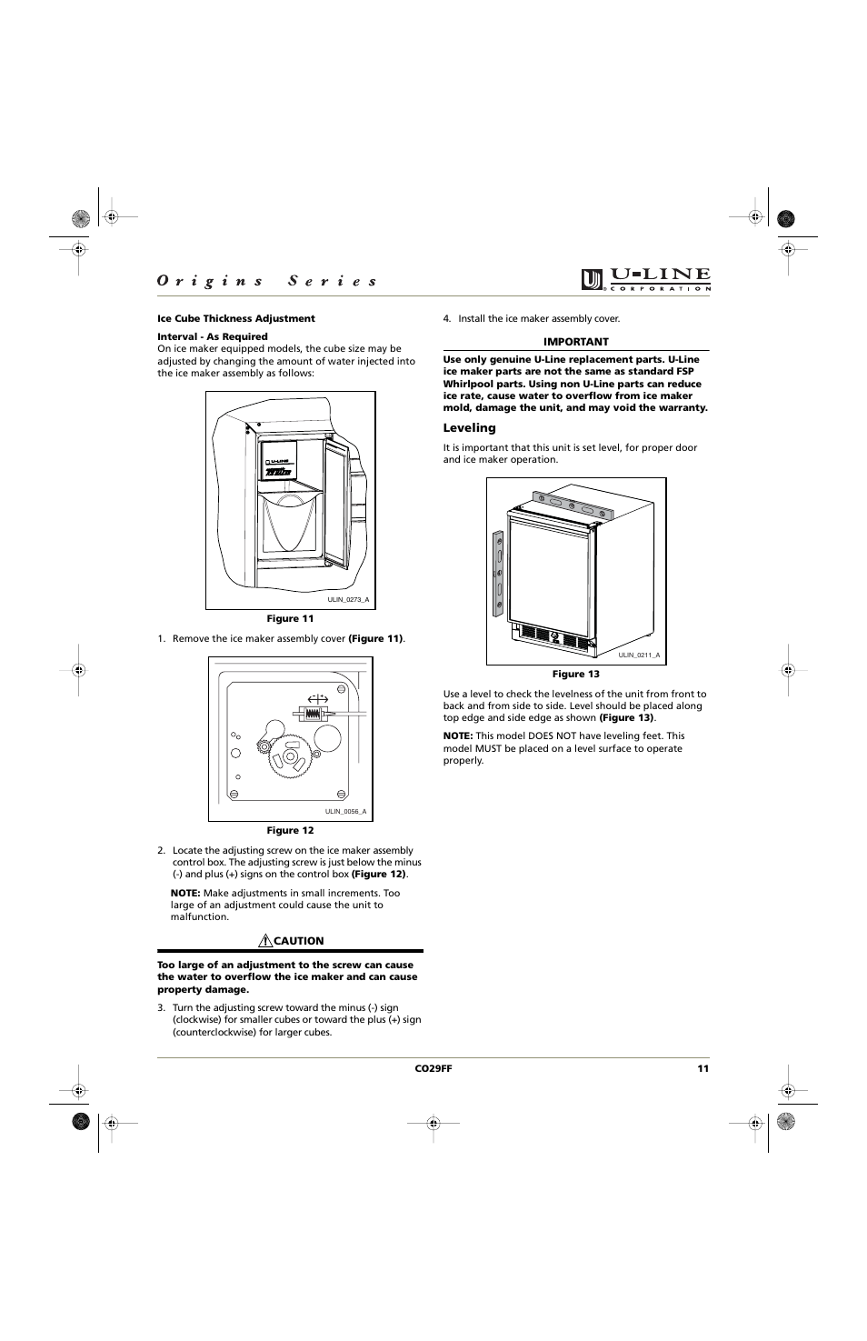 U-Line CO29FF User Manual | Page 11 / 20