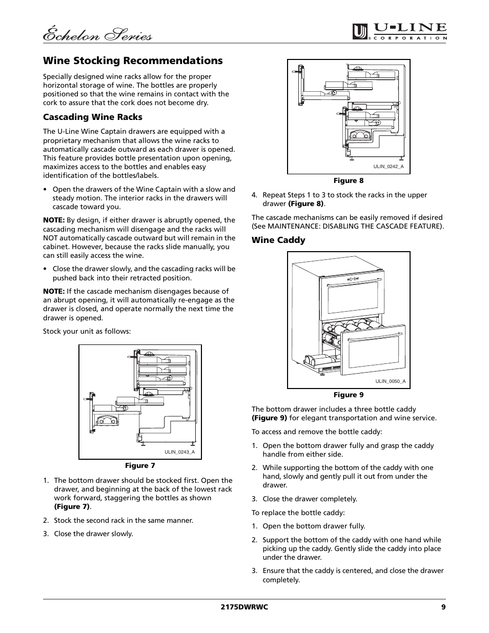 Wine stocking recommendations | U-Line 2175DWRWC User Manual | Page 9 / 20