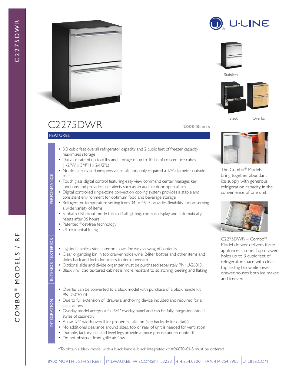 Uline COMBO C2275DWR User Manual | 2 pages