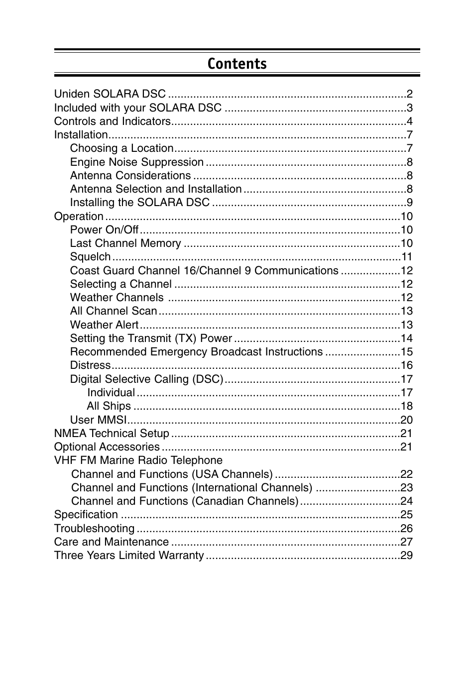 Uniden Solar DSC BK User Manual | Page 3 / 32