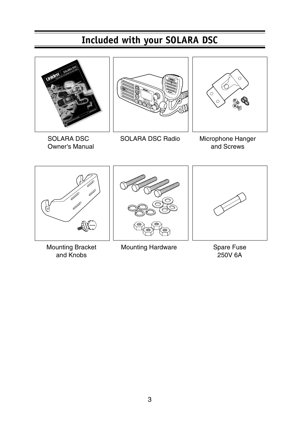 Included with your solara dsc | Uniden Solar DSC BK User Manual | Page 5 / 32