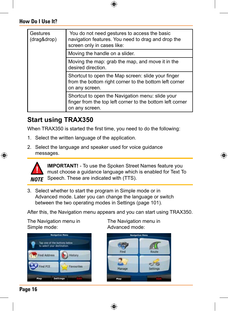 Start using trax350 | Uniden TRAX350 User Manual | Page 16 / 120