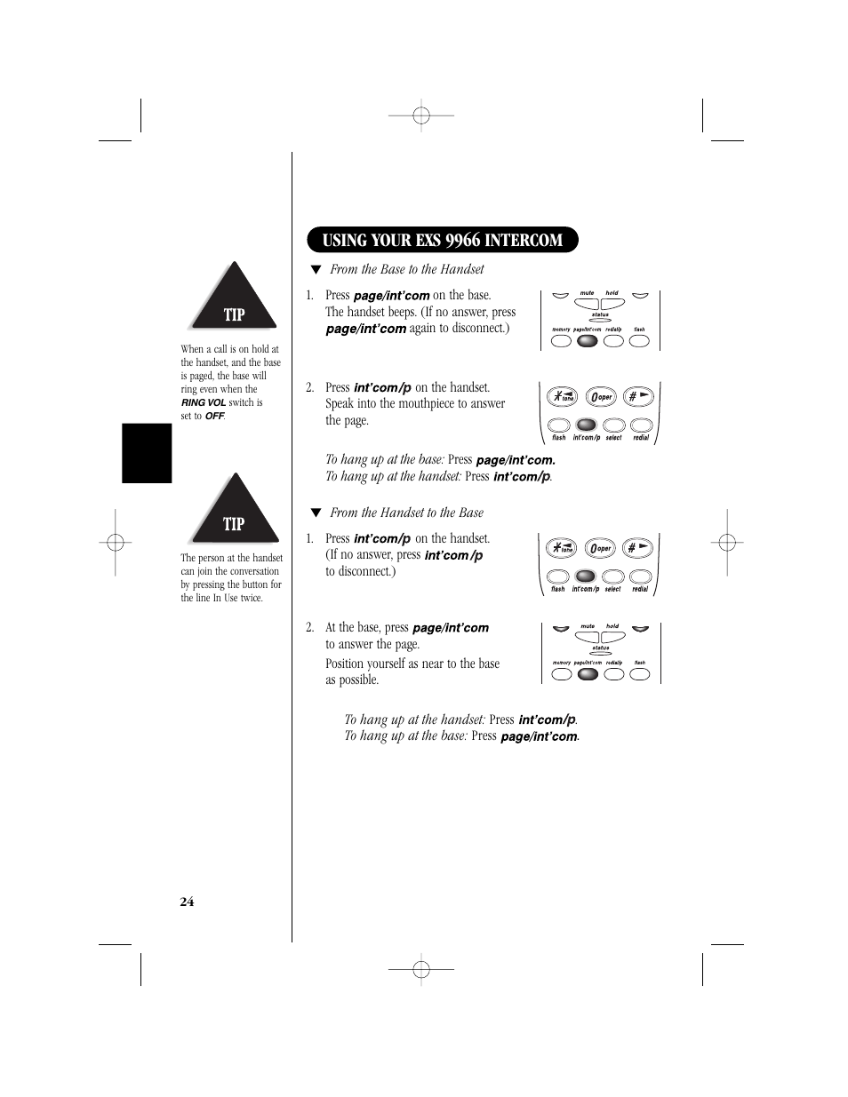 Using your exs 9966 intercom | Uniden T H E E X S 9 9 6 6 User Manual | Page 26 / 48