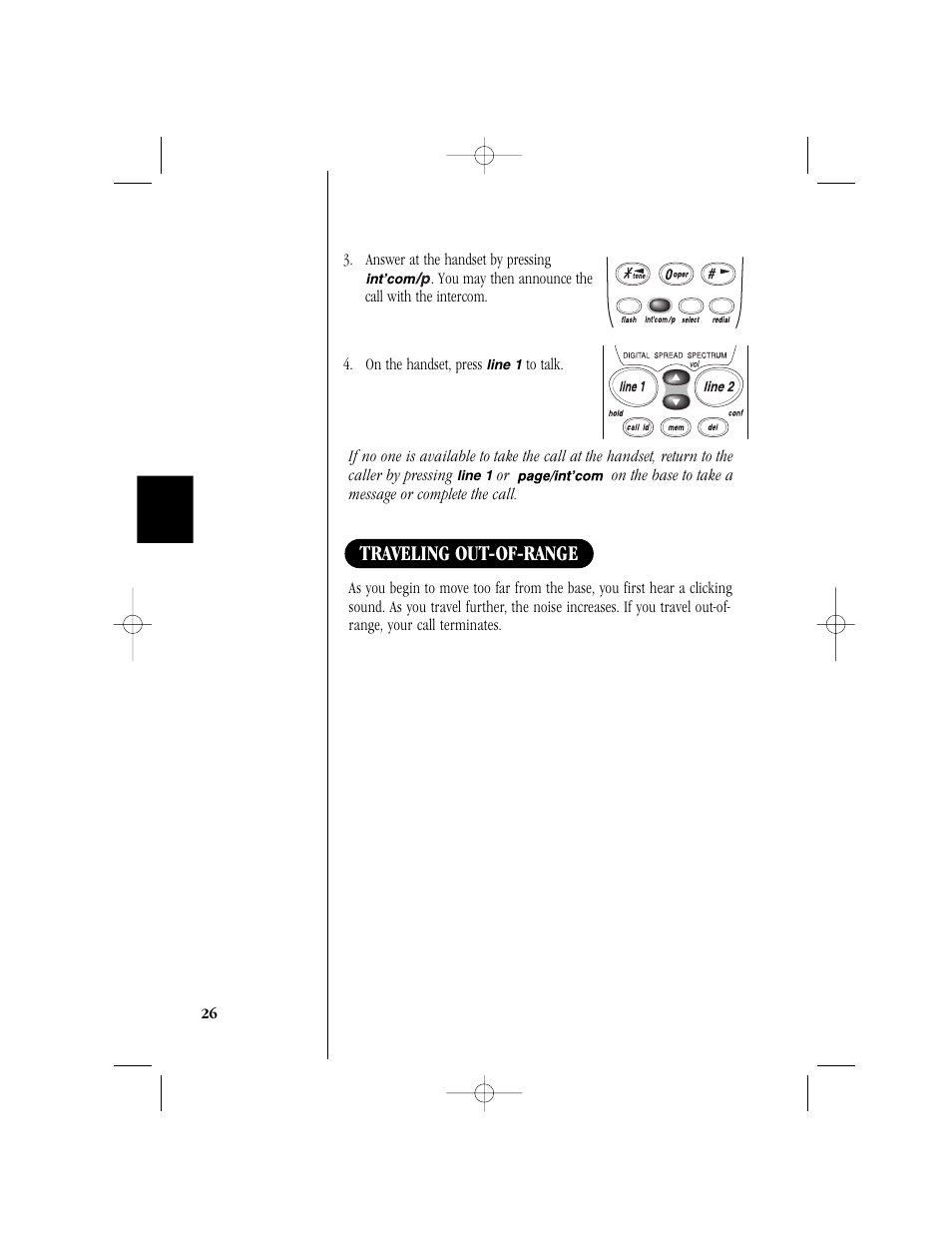 Traveling out-of-range | Uniden T H E E X S 9 9 6 6 User Manual | Page 28 / 48