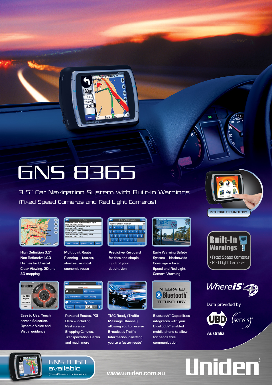 Uniden GNS 8365 User Manual | 2 pages