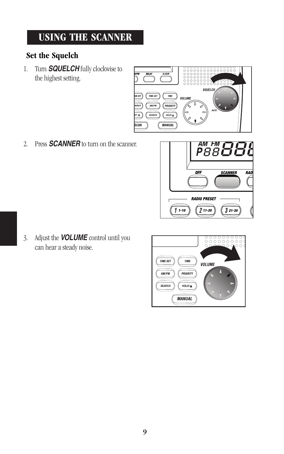 Using the scanner, Set the squelch | Uniden BEARCAT UBC248CLT User Manual | Page 12 / 40