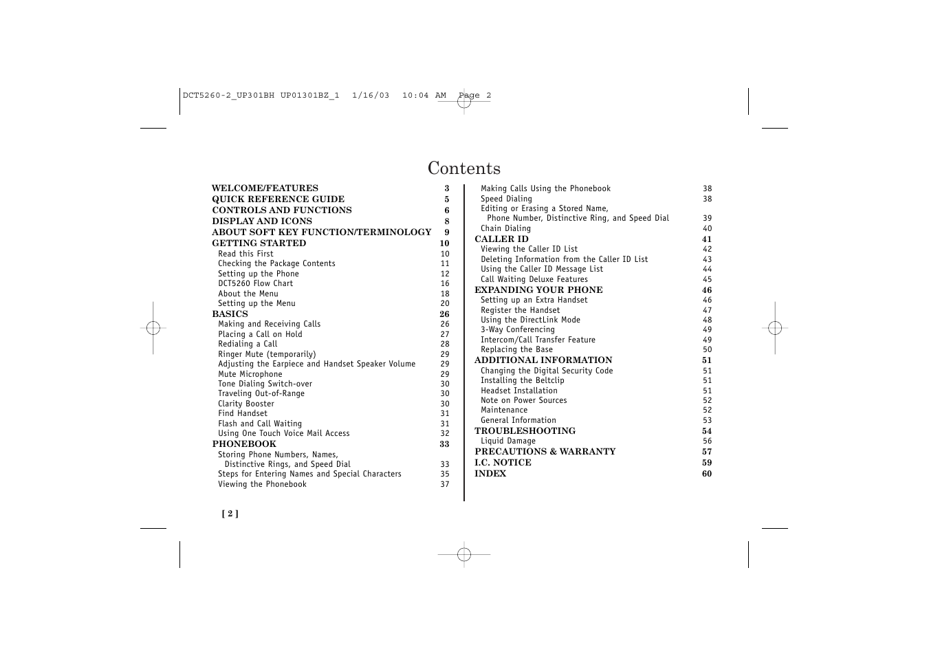 Uniden DCT5260 User Manual | Page 4 / 64