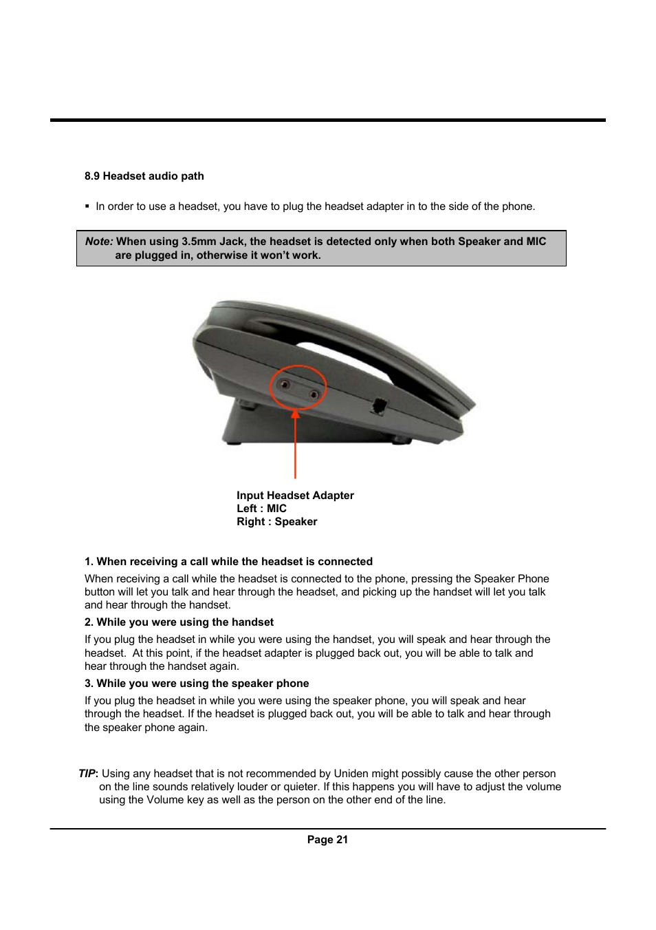 Uniden UIP312 User Manual | Page 25 / 72