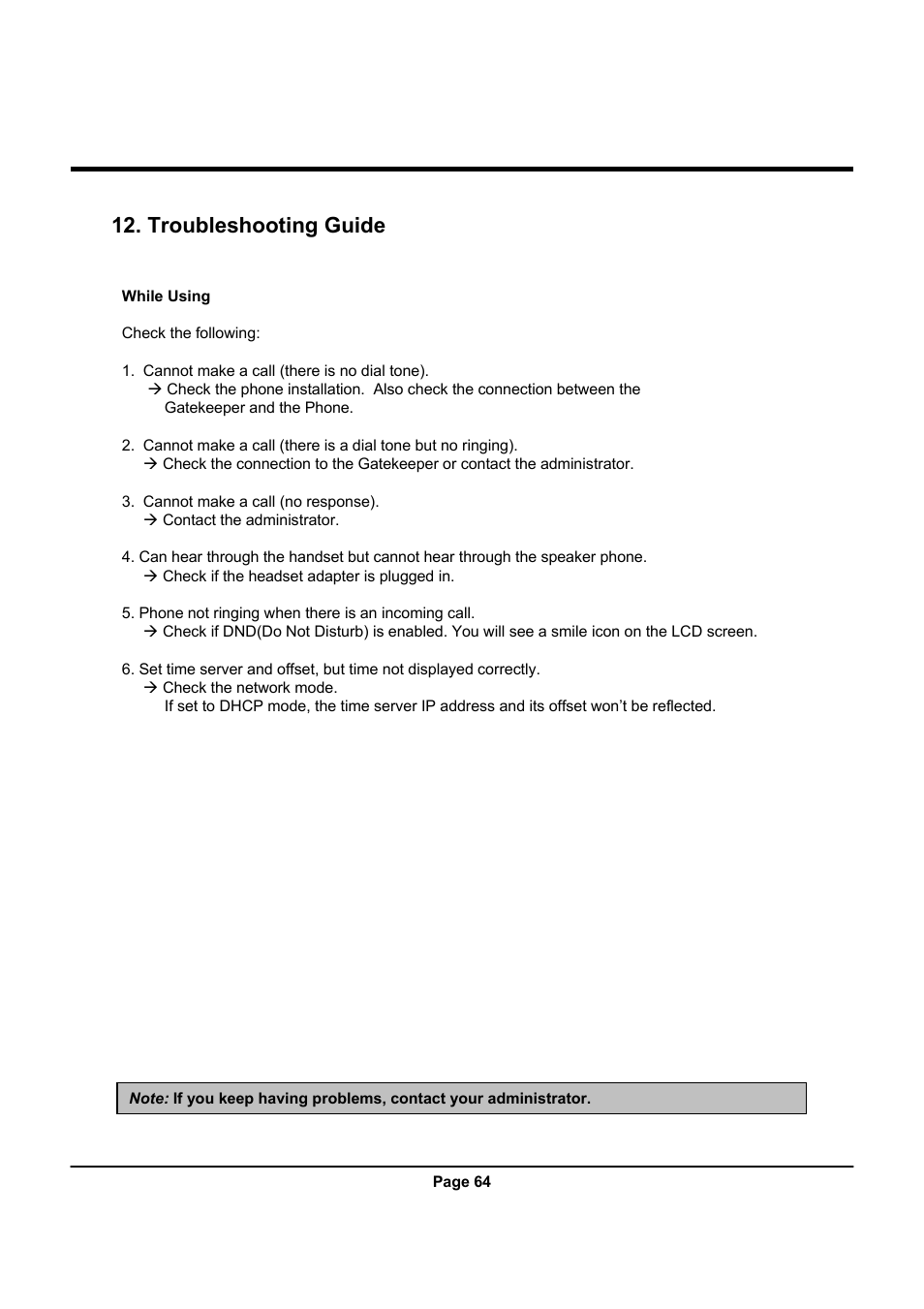 Troubleshooting guide | Uniden UIP312 User Manual | Page 68 / 72