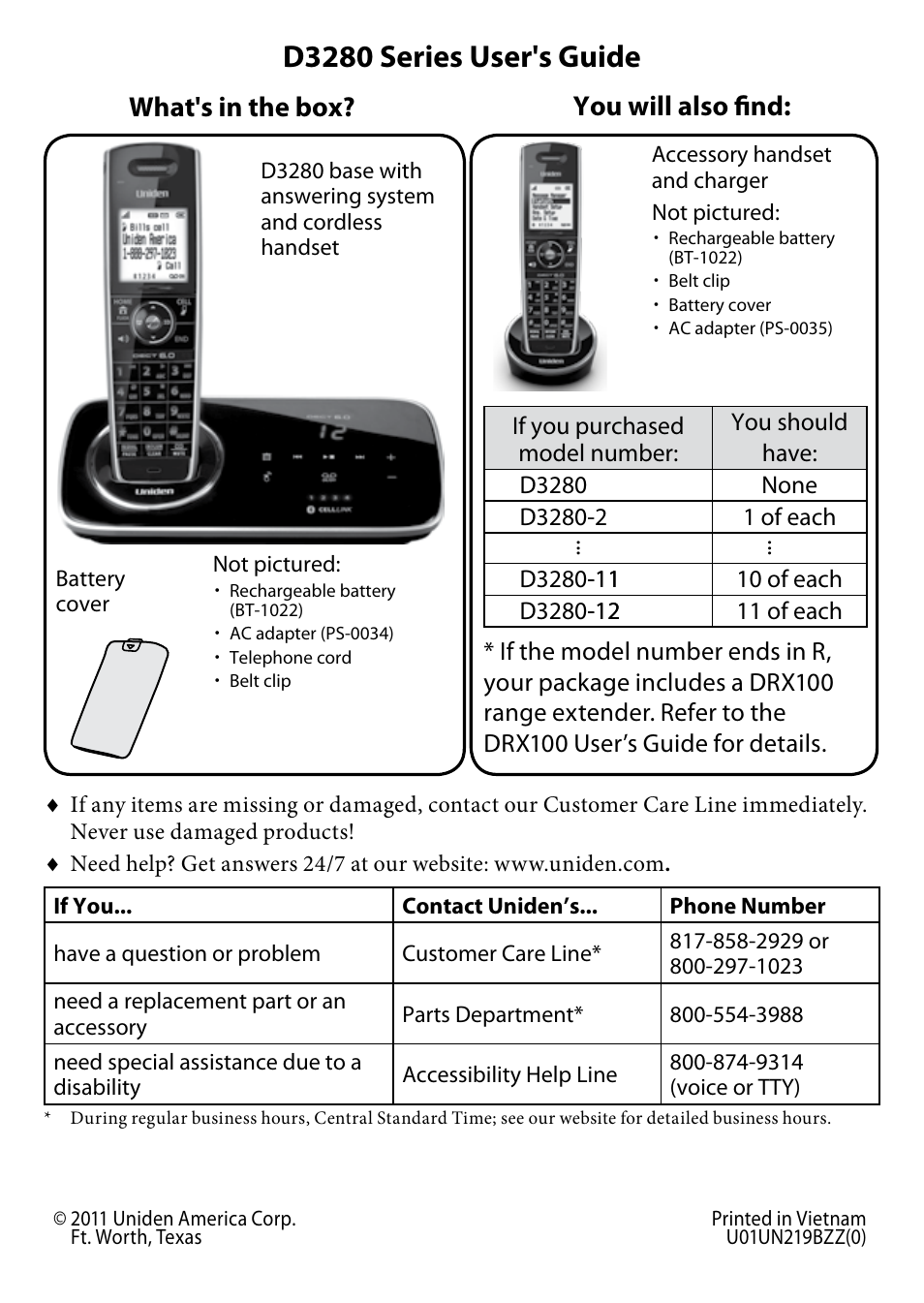 Uniden D3280 User Manual | 26 pages
