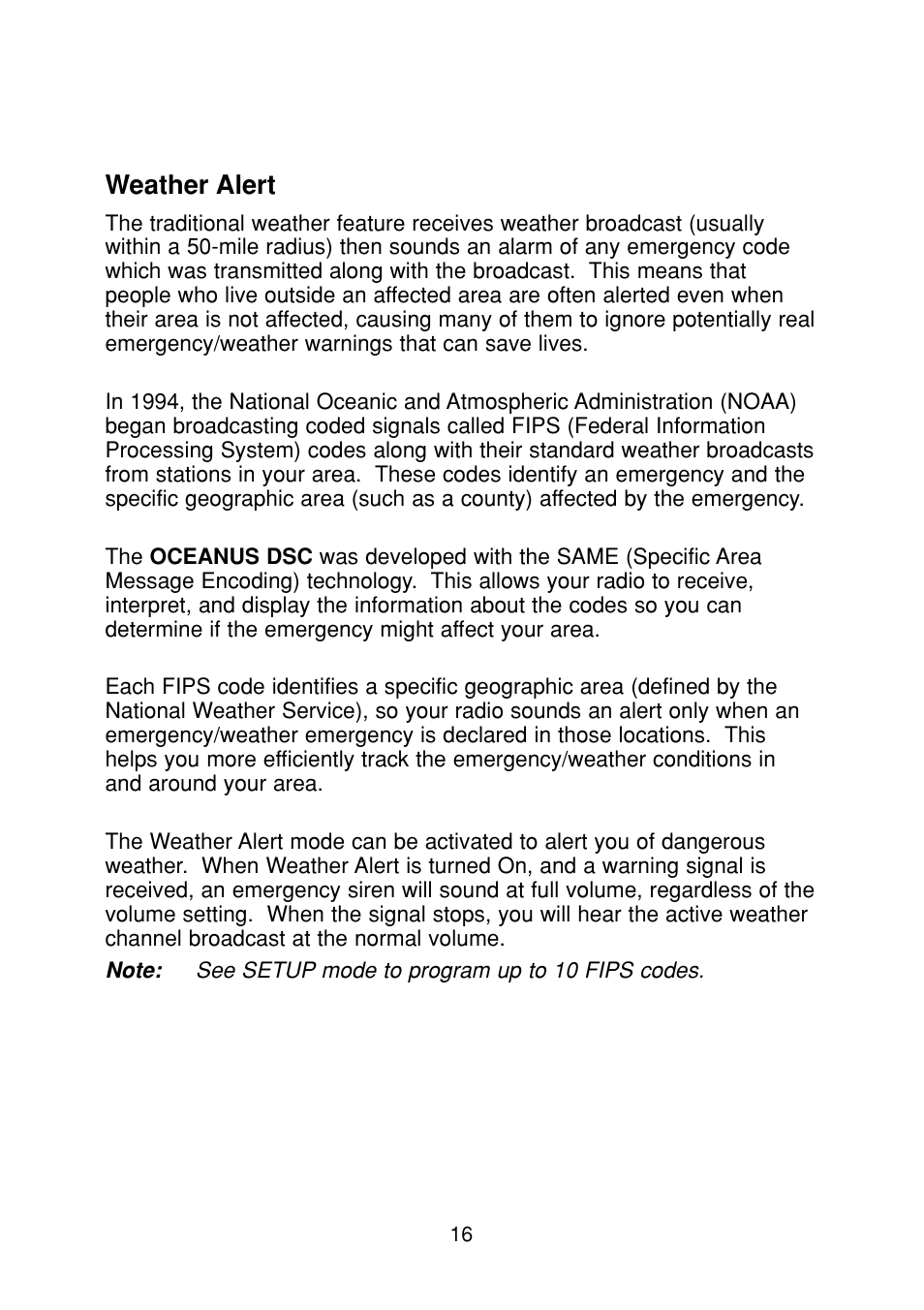 Weather alert | Uniden DSC Series User Manual | Page 19 / 68