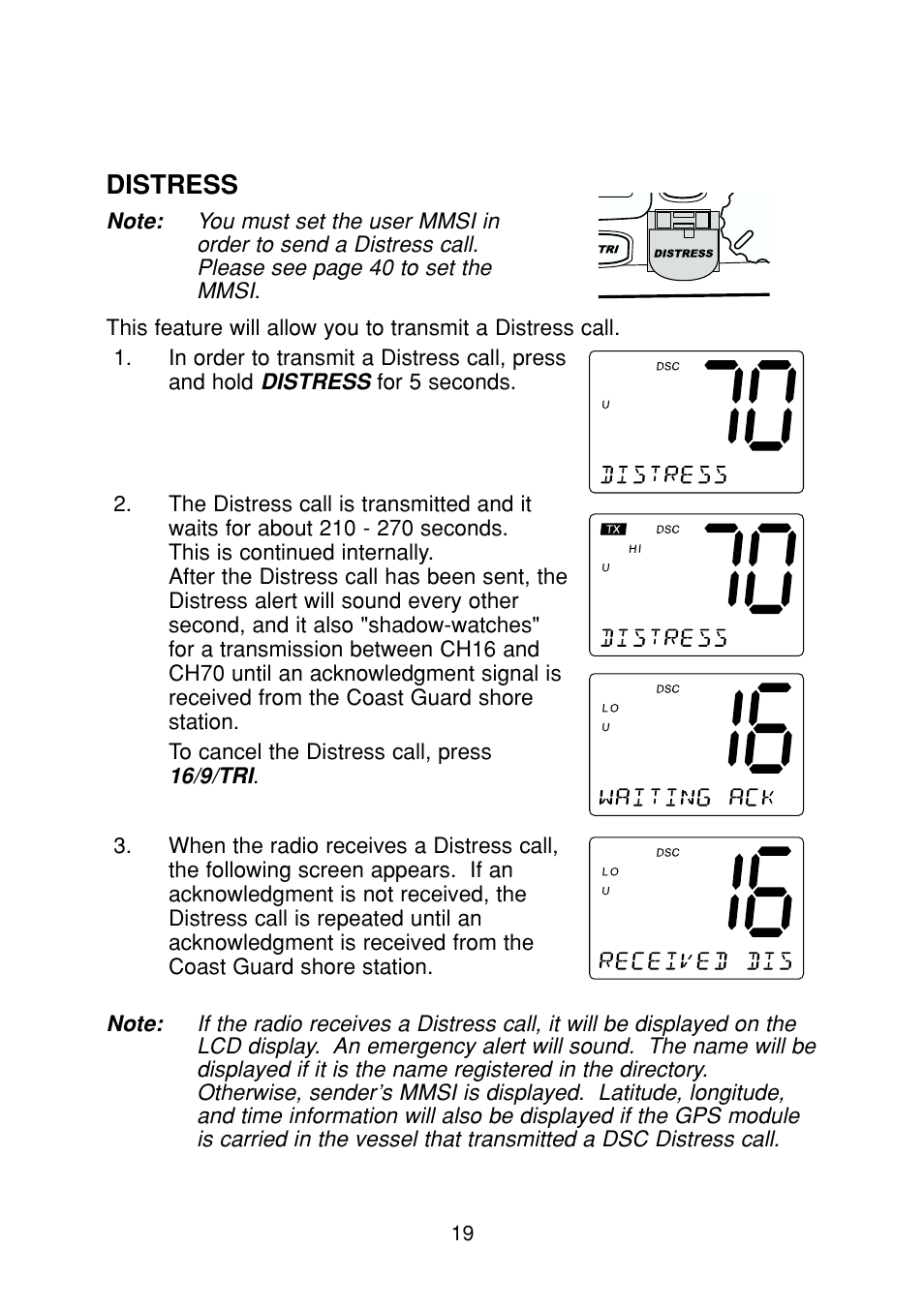 Distress | Uniden DSC Series User Manual | Page 22 / 68