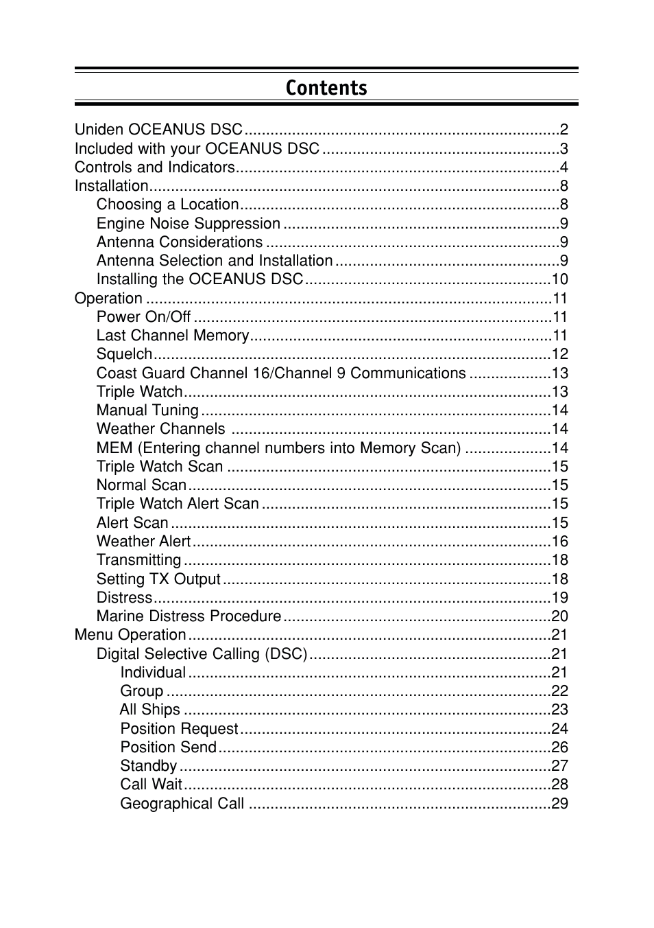 Uniden DSC Series User Manual | Page 3 / 68