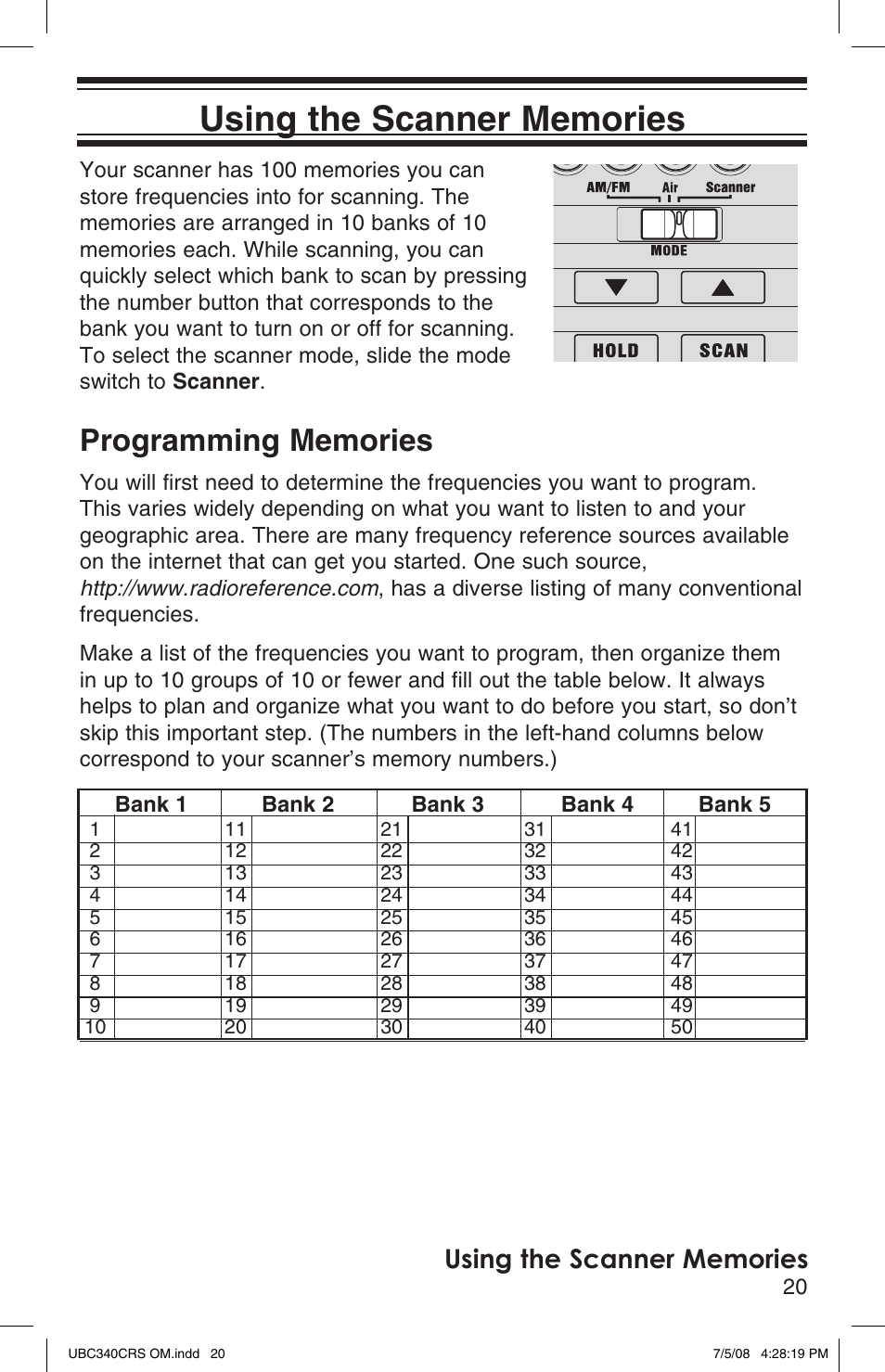 Listening to am/fm/tv channels | Uniden UBC340CRS User Manual | Page 21 / 32