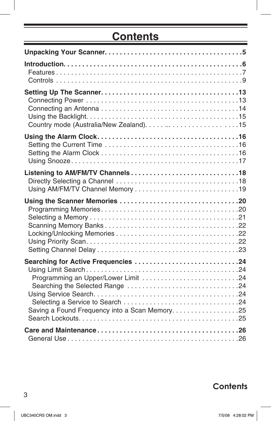 Uniden UBC340CRS User Manual | Page 4 / 32
