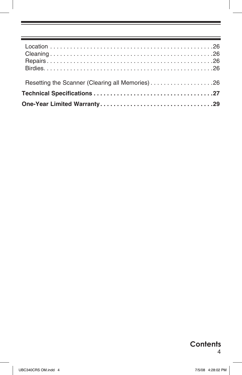 Uniden UBC340CRS User Manual | Page 5 / 32