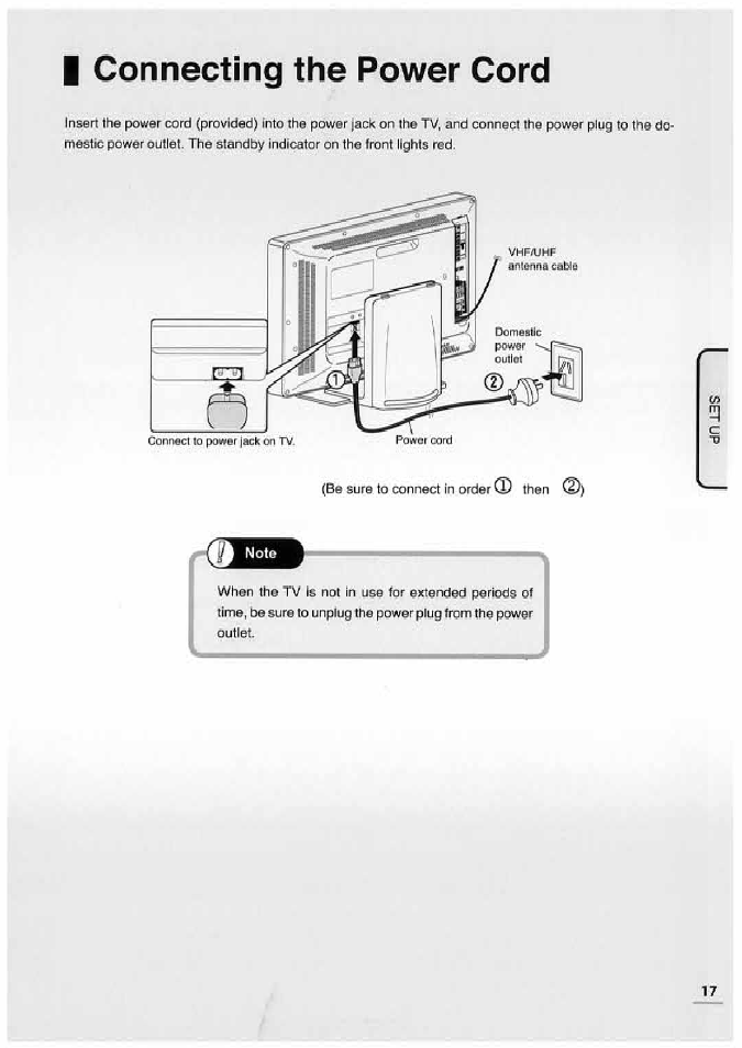 I connecting the power cord | Uniden TL32TX1-AW User Manual | Page 17 / 60