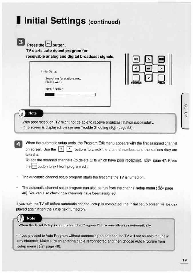 I initial settings (continued), Initial settings, Eubue) | Iэ pi 0, Continued) | Uniden TL32TX1-AW User Manual | Page 19 / 60