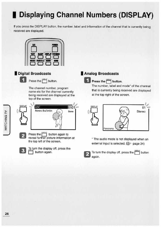 I displaying channel numbers (display), Displaying channel numbers (display), Cd cd cd cd | Uniden TL32TX1-AW User Manual | Page 26 / 60