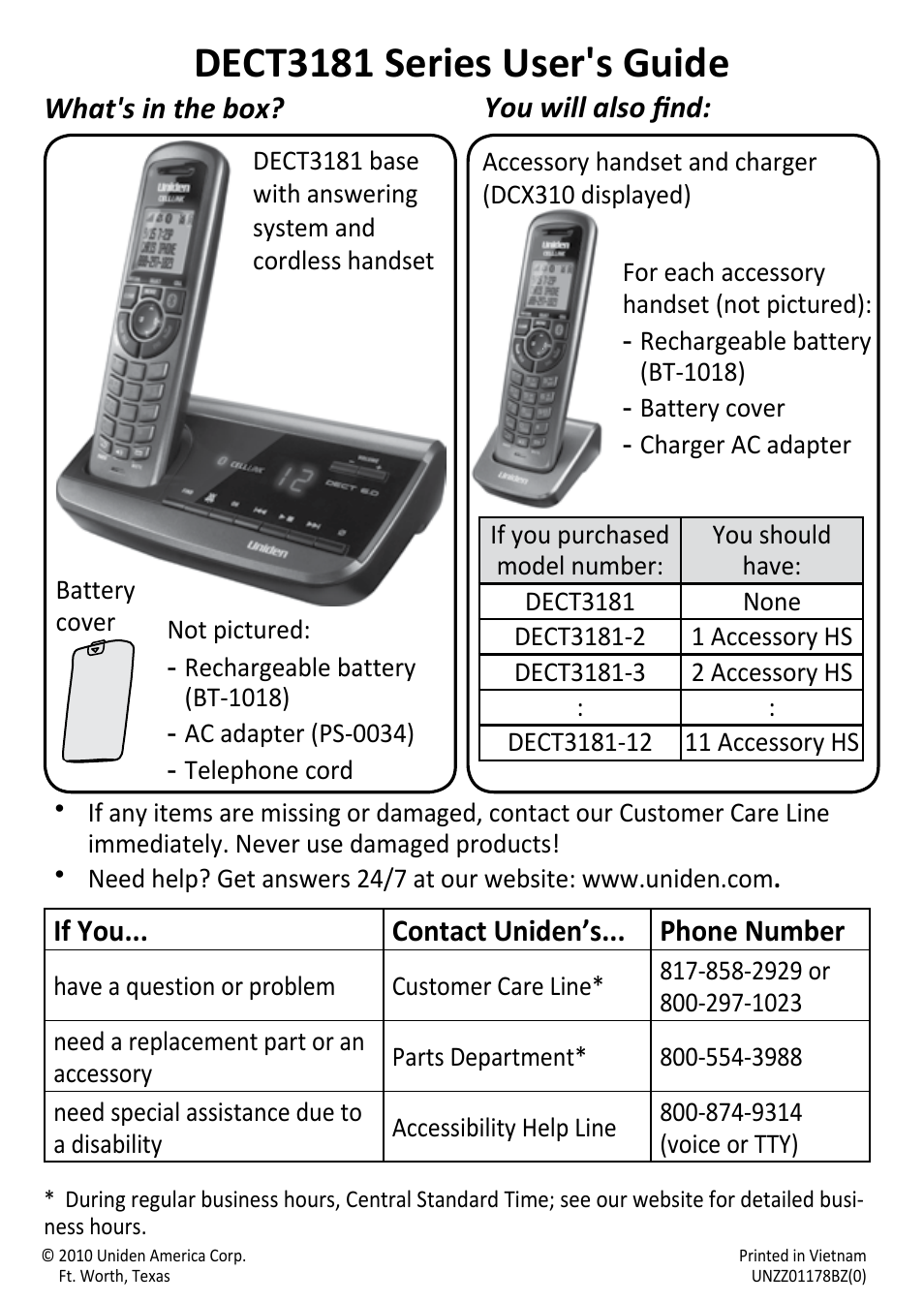 Uniden DECT3181 User Manual | 44 pages