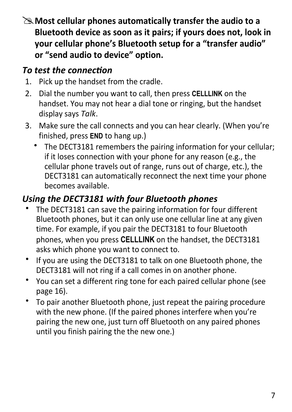 Uniden DECT3181 User Manual | Page 7 / 44