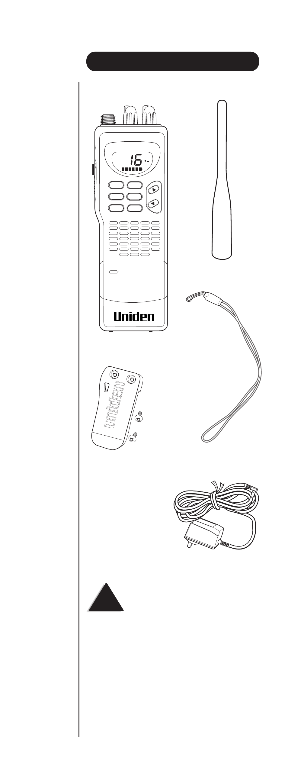 Included with your hh955, Optional accessories, Speaker microphone (sm040) | Batteries are not included | Uniden HH955 User Manual | Page 5 / 14