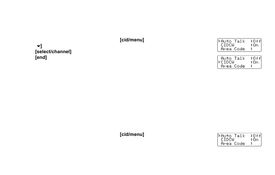 Activating caller id on call waiting (hs1 only), Programming your area code, Activating.caller.id.on.call.waiting.(hs1.only) | Programming.your.area.code | Uniden DX15686 Series User Manual | Page 17 / 48