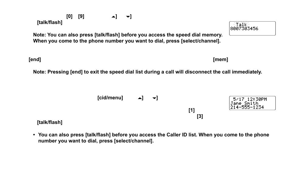 To cancel speed dialing, Making a call from the caller id list, Making.a.call.from.the.caller.id.list | Uniden DX15686 Series User Manual | Page 25 / 48