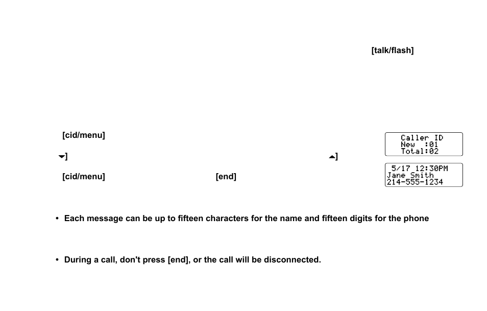 Caller id on call waiting (cidcw), Viewing the caller id message list, Caller.id.on.call.waiting.(cidcw) | Viewing.the.caller.id.message.list | Uniden DX15686 Series User Manual | Page 31 / 48