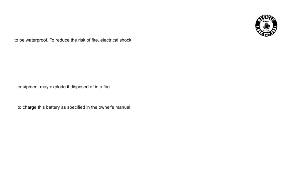 Precautions, Warning, Rechargeable nickel-cadmium battery warning | Rechargeable.nickel-cadmium.battery.warning | Uniden DX15686 Series User Manual | Page 41 / 48