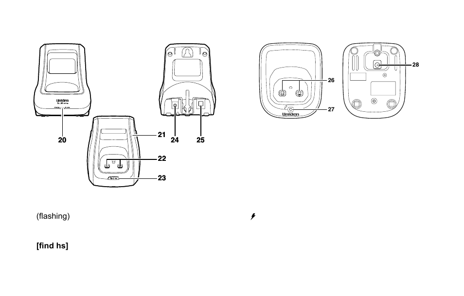 Main.base.unit extra.charging.cradle | Uniden DX15686 Series User Manual | Page 7 / 48