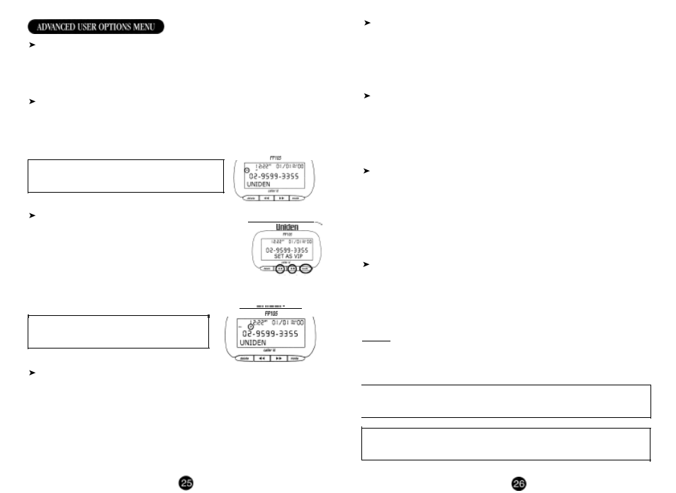 Uniden FP105 User Manual | Page 14 / 16