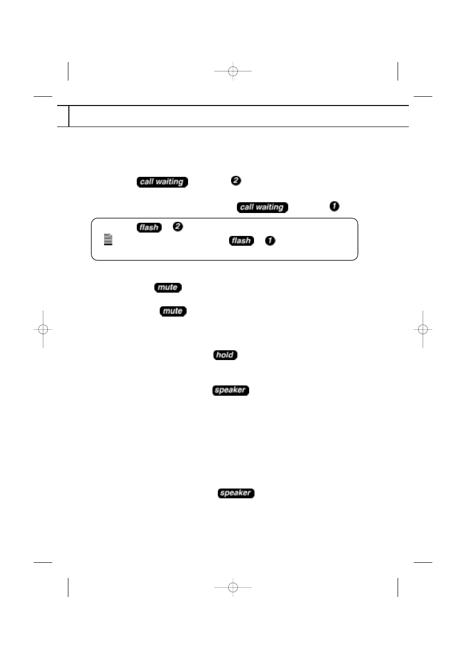 Mute, Placing a call on hold, Music on hold | Speakerphone | Uniden FP102 User Manual | Page 19 / 30