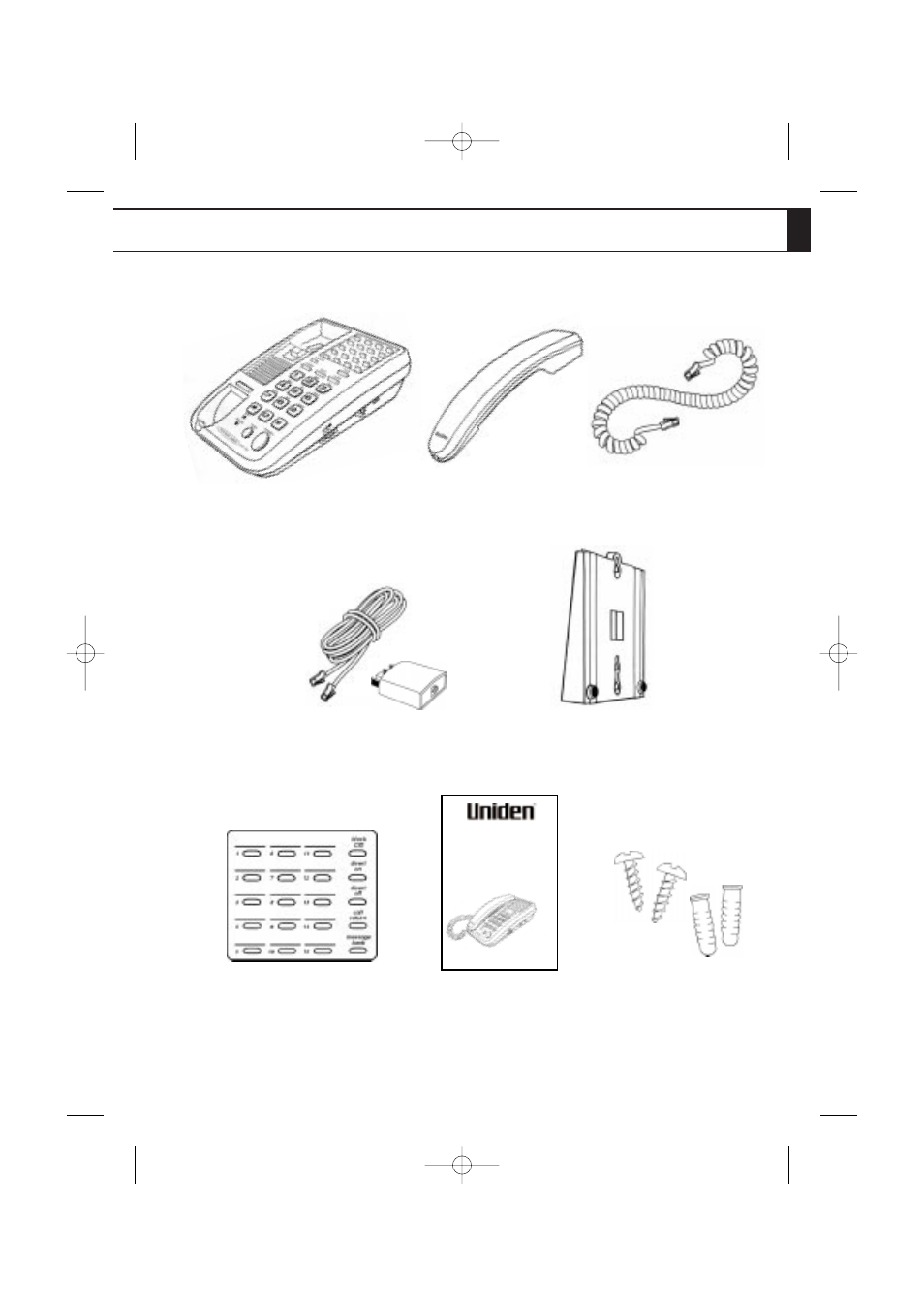 Parts checklist (for australian models) | Uniden FP102 User Manual | Page 8 / 30