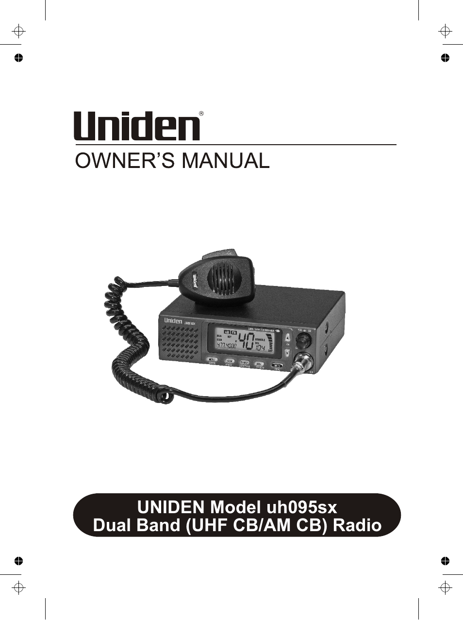 Uniden uh095sx User Manual | 20 pages