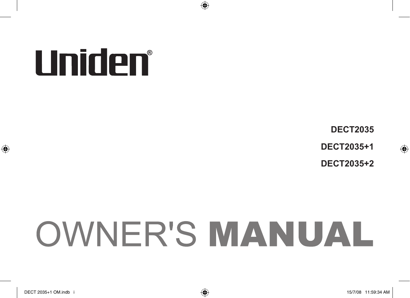 Uniden DECT2035+2 User Manual | 72 pages