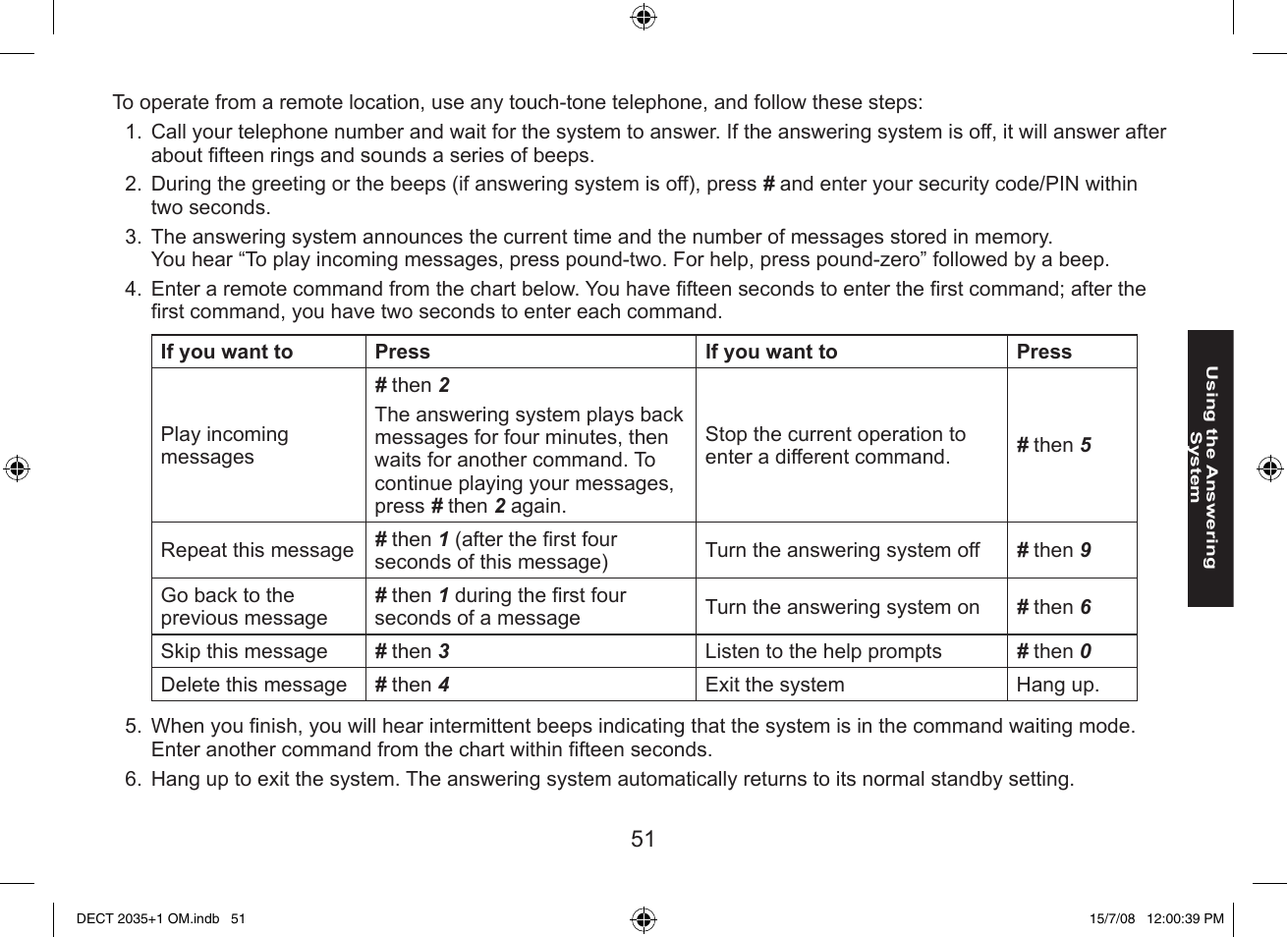 Uniden DECT2035+2 User Manual | Page 51 / 72