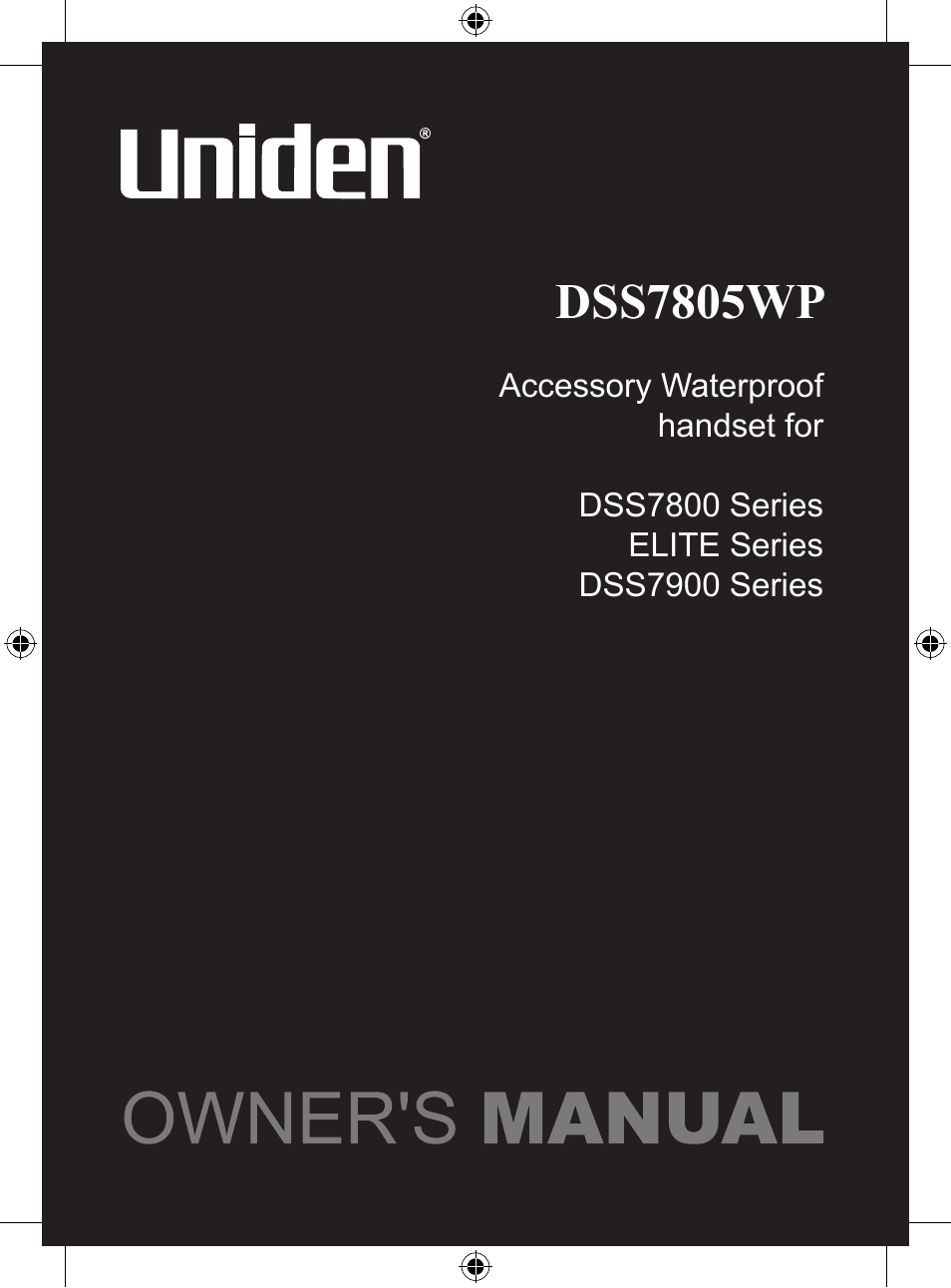 Uniden DSS 7805WP User Manual | 24 pages