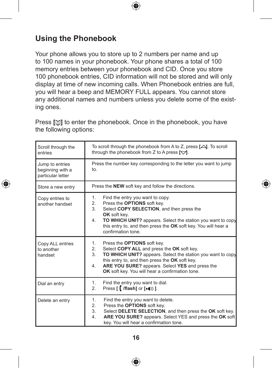 Using the phonebook | Uniden DSS 7805WP User Manual | Page 17 / 24