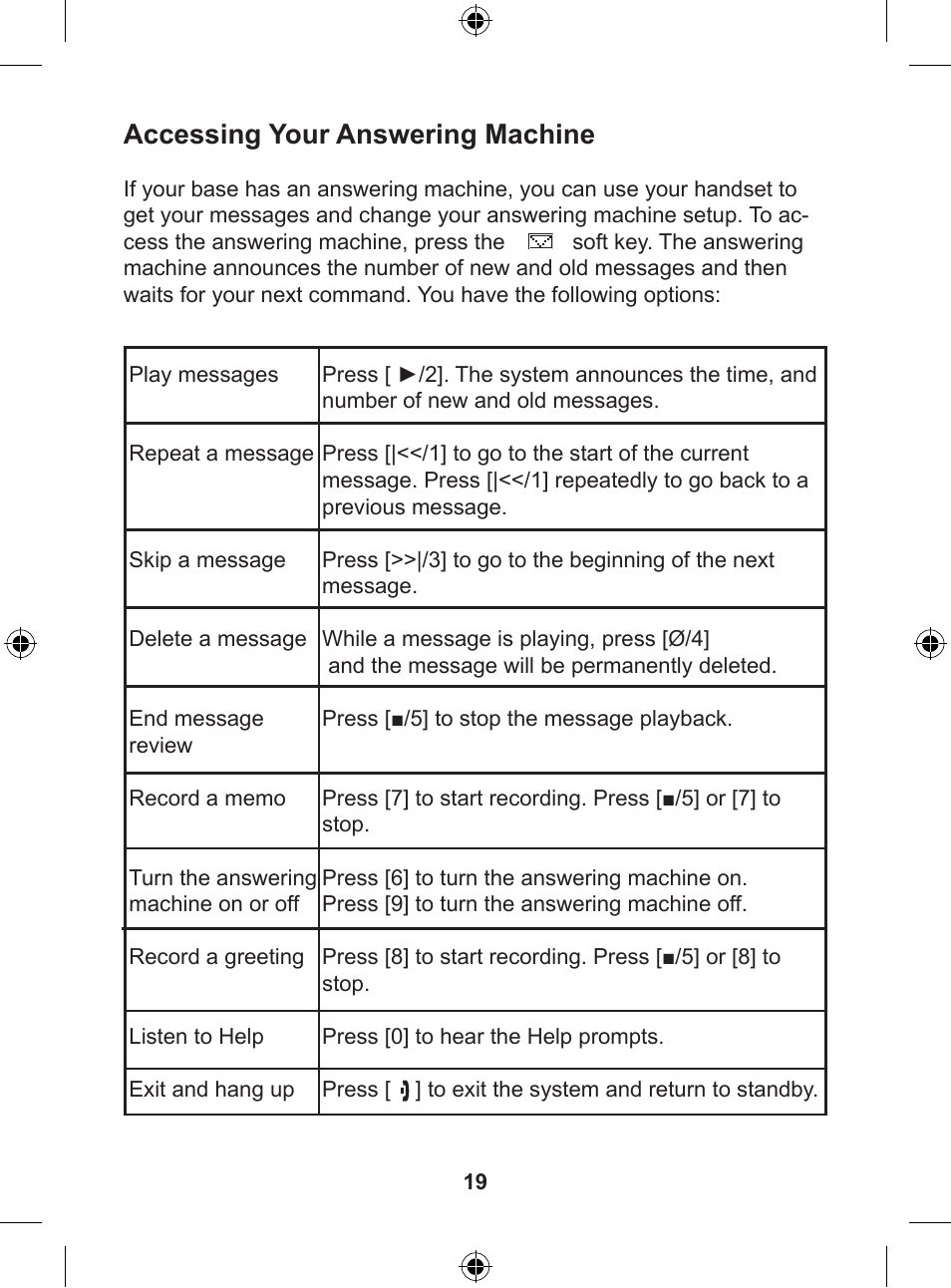 Accessing your answering machine | Uniden DSS 7805WP User Manual | Page 20 / 24