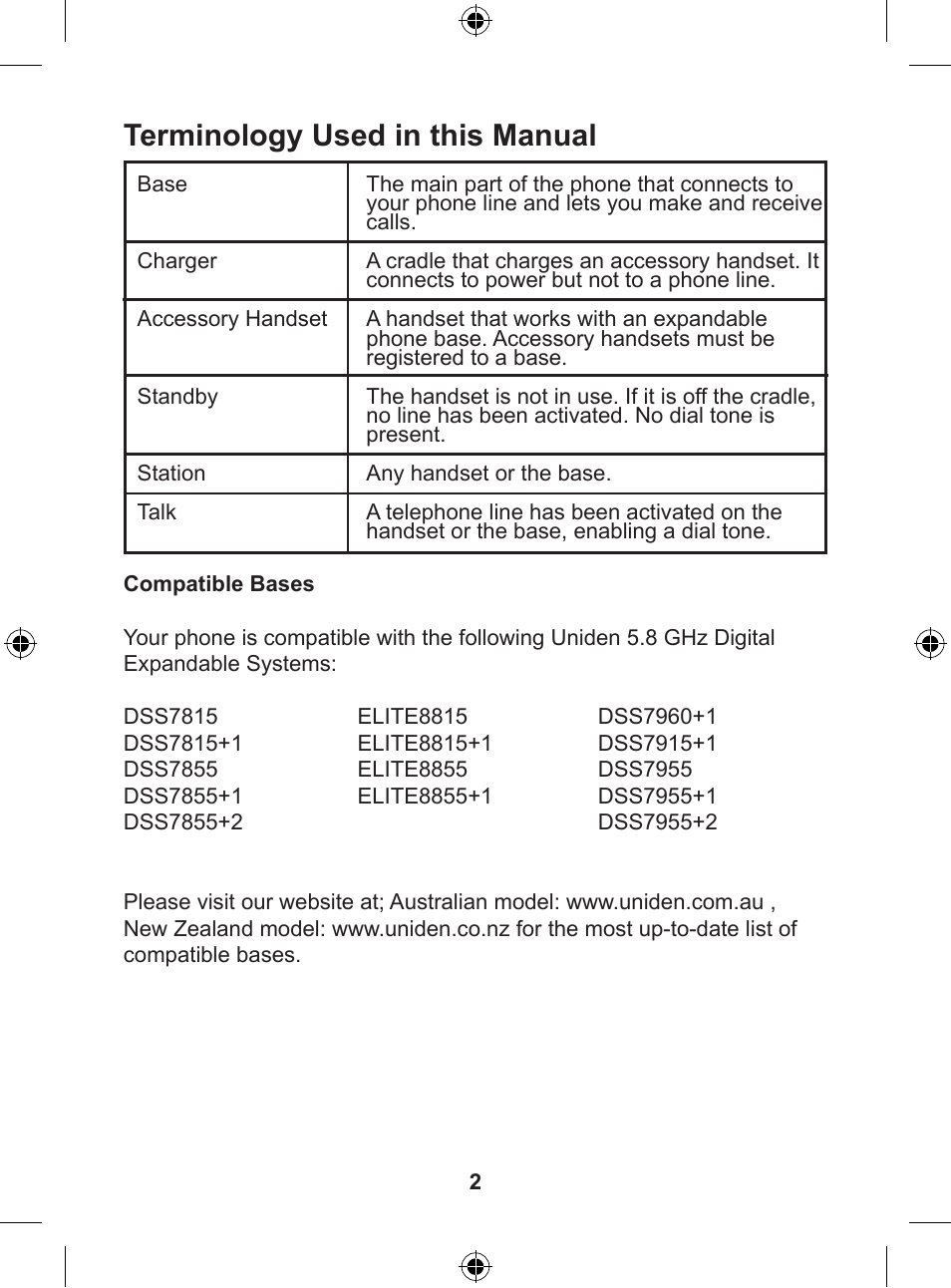 Terminology used in this manual | Uniden DSS 7805WP User Manual | Page 3 / 24