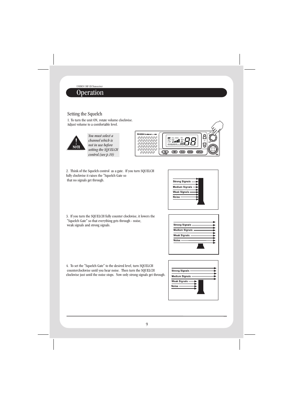 Operation | Uniden UH088SX User Manual | Page 11 / 24