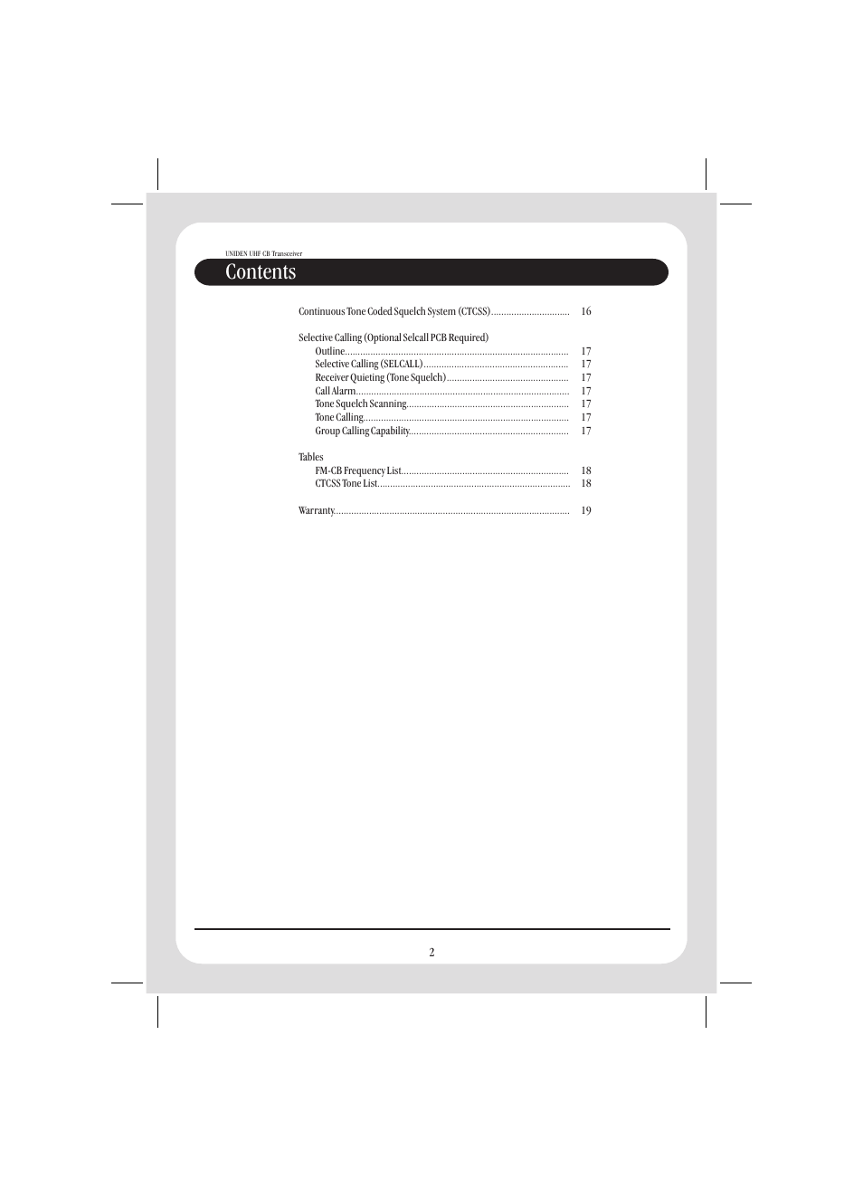 Uniden UH088SX User Manual | Page 4 / 24