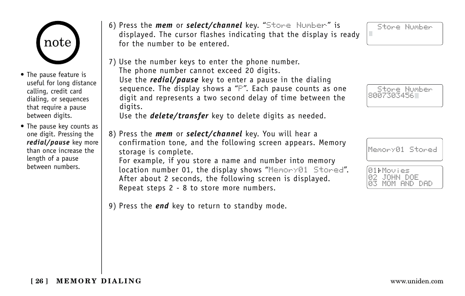 Uniden Answering Machine User Manual | Page 26 / 52