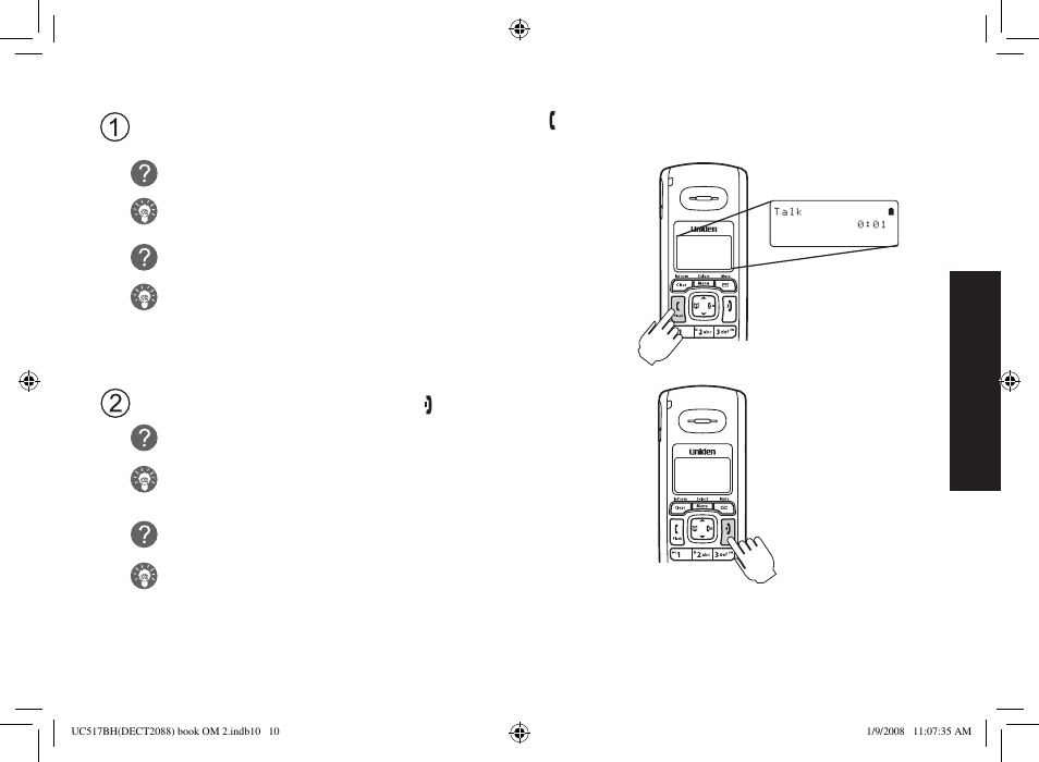 Testing the connection | Uniden DECT2088 Series User Manual | Page 11 / 72