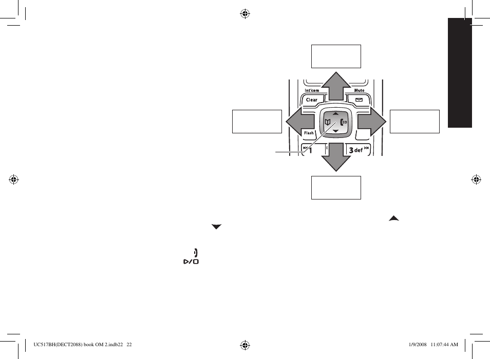 Using the four-way function key, Using the menus | Uniden DECT2088 Series User Manual | Page 23 / 72