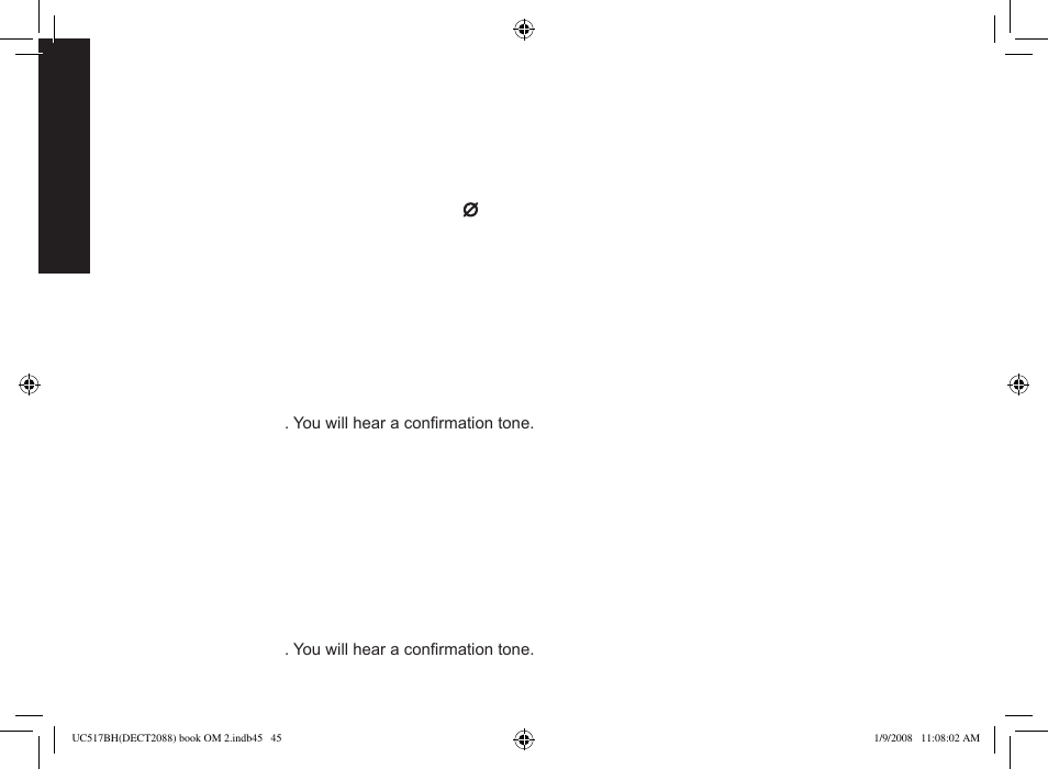 Deleting your personal greeting, Selecting the language for announcements, Setting the number of rings | Uniden DECT2088 Series User Manual | Page 46 / 72