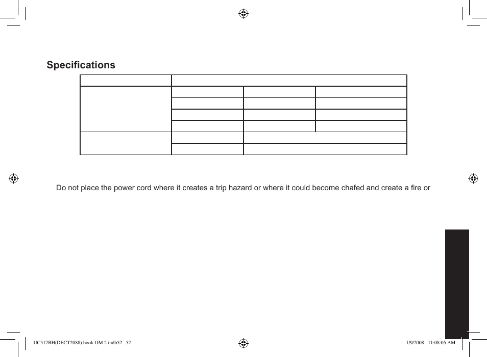 Maintenance, Specifications, Battery information | Uniden DECT2088 Series User Manual | Page 53 / 72