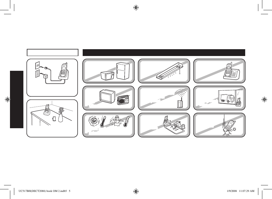 Installing the phone, Choosing the best location | Uniden DECT2088 Series User Manual | Page 6 / 72