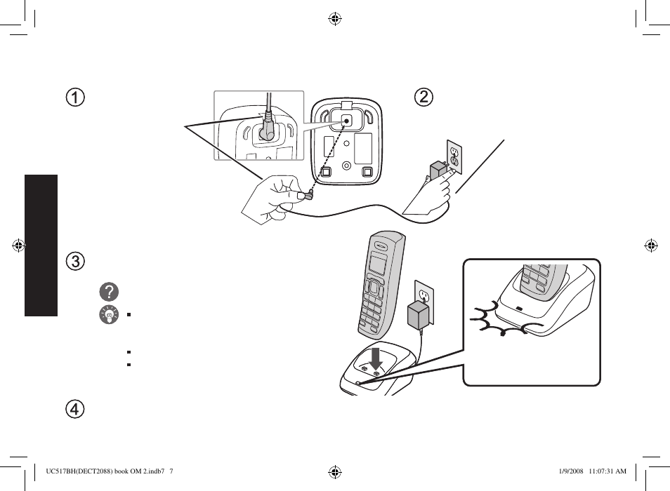 Charging the handset | Uniden DECT2088 Series User Manual | Page 8 / 72